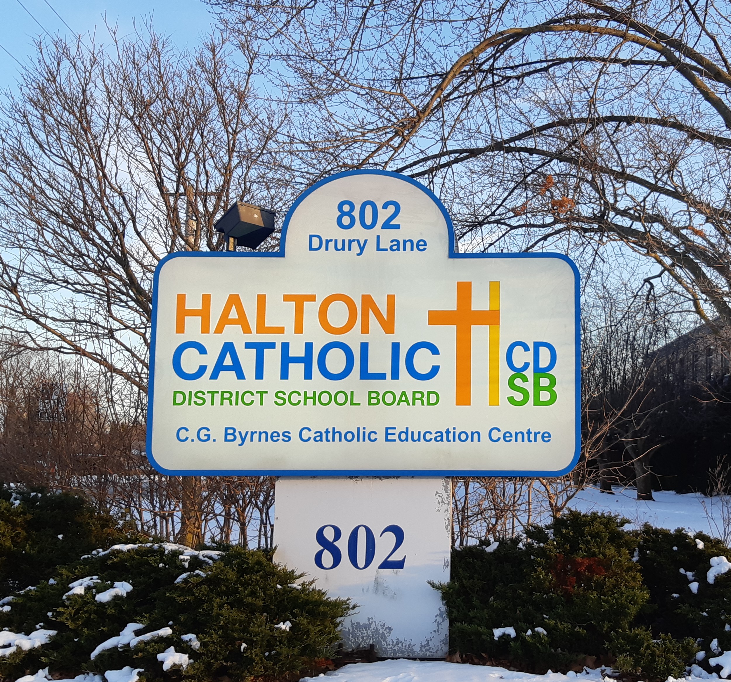 Halton Catholic District School Board sign | Kim Arnott